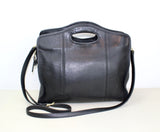 Vintage Black Coach Large Shopper Tote Bag with Cut Out Handles